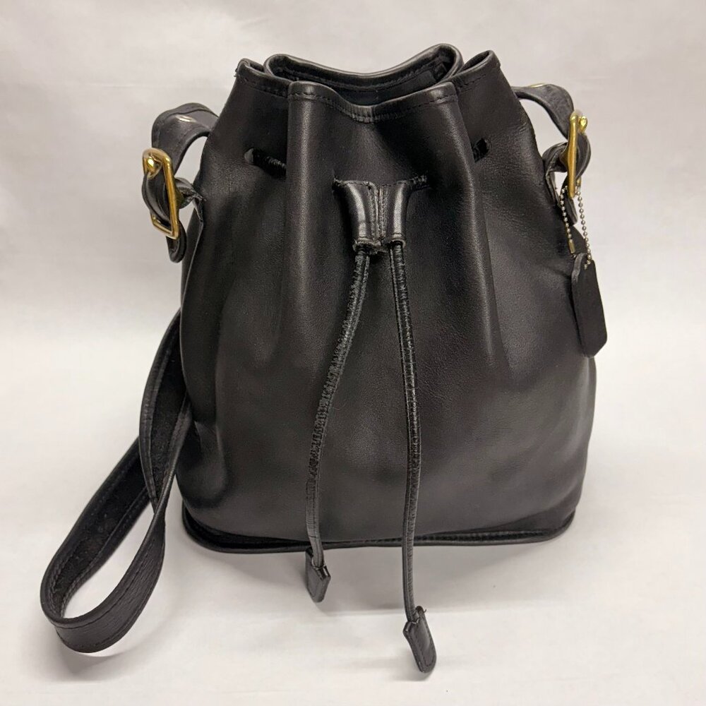Vintage Coach Lula's Legacy Bucket Crossbody Bag in Black.